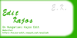 edit kajos business card